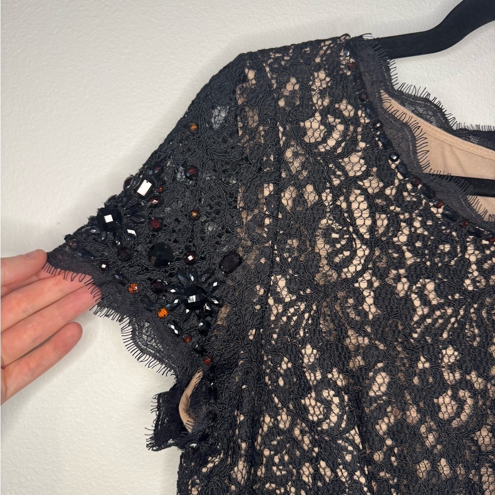 Adrianna Papell Black Lace Blouse - Picture 3 of 7